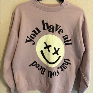 PrettyLittleThing Mauve Smiley Graphic Oversized S Sweater